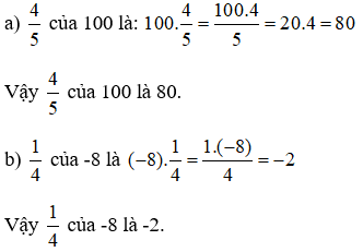 Tính: a) 4/5 của 100