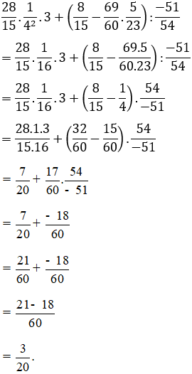 Tính: a) -17/8 : (27/8 + -11/2)