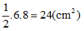Hình thoi có độ dài hai đường chéo lần lượt là 6cm, 8cm thì diện tích