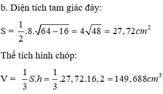 Giáo án Toán 8 Bài 9: Thể tích của hình chóp đều mới nhất