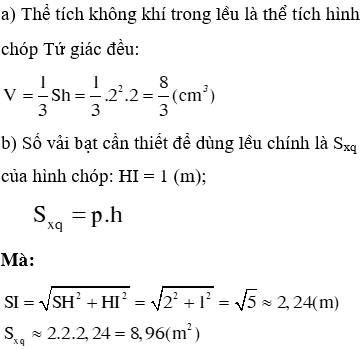 Giáo án Toán 8 Bài 9: Thể tích của hình chóp đều mới nhất