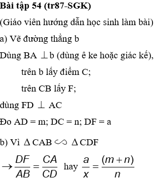 Giáo án Toán 8 Bài 9: Ứng dụng thực tế của tam giác đồng dạng mới nhất