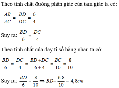 Bài tập Tính chất đường phân giác của tam giác | Lý thuyết và Bài tập Toán 8 có đáp án