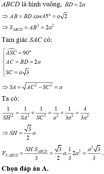 Bài tập trắc nghiệm Hình học 12 | Câu hỏi trắc nghiệm Hình học 12