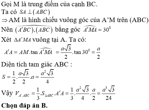 Bài tập trắc nghiệm Hình học 12 | Câu hỏi trắc nghiệm Hình học 12