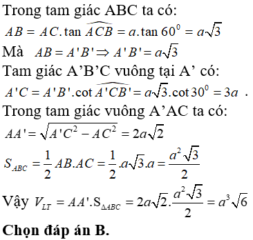 Bài tập trắc nghiệm Hình học 12 | Câu hỏi trắc nghiệm Hình học 12