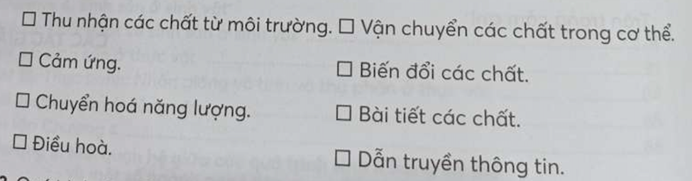 Hãy xác định những dấu hiệu đặc trưng của trao đổi chất và chuyển hoá năng (ảnh 1)