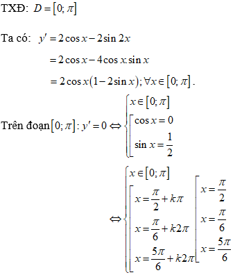 Cách xét tính đơn điệu của hàm số lượng giác cực hay, có lời giải