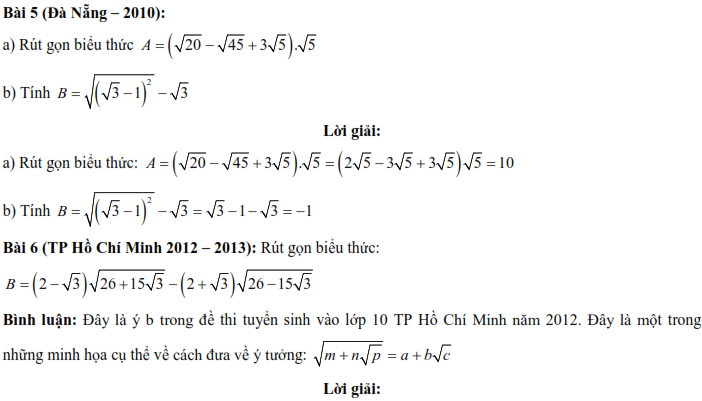 Các chuyên đề thi vào Toán lớp 10 (ảnh 5)