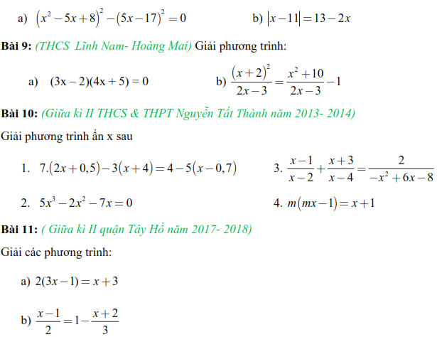 Tuyển tập và phân loại Toán 8 đề thi học kì II TP Hà Nội (ảnh 7)