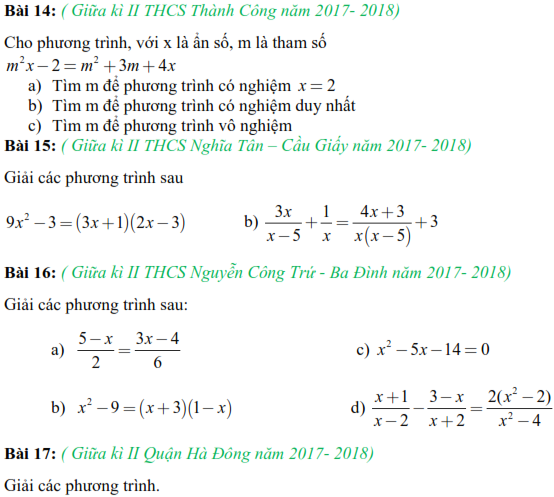 Tuyển tập và phân loại Toán 8 đề thi học kì II TP Hà Nội (ảnh 9)