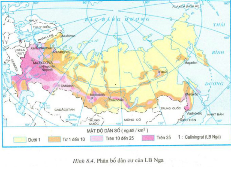 Bài 8 Tiết 1: Tự nhiên, dân cư, xã hội - Liên bang Nga (ảnh 3)