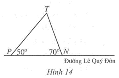 Bạn Hoa đi học từ nhà đến trường bằng cách đi xe buýt dọc theo đường Lê Quý Đôn và xuống xe