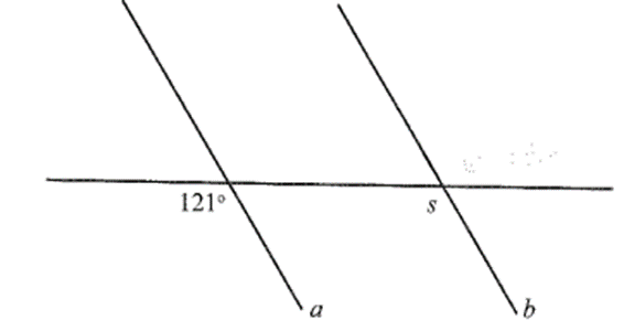Quan sát hình vẽ. Biết a song song b, tính giá trị của s