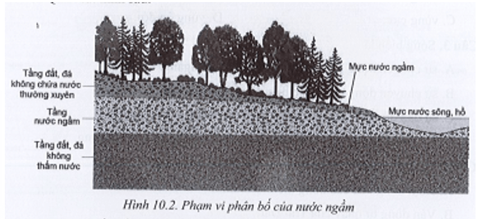 Quan sát hình sau: Hãy cho biết điều kiện để hình thành nước ngầm