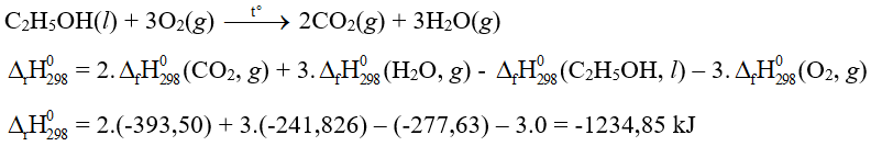 Dựa vào dữ liệu Bảng 7.1 và 7.2, em hãy tính biến thiên enthalpy