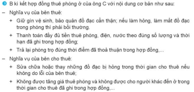 Hợp đồng thuê phòng ở giữa B và ông C được thể hiện bằng hình thức nào?