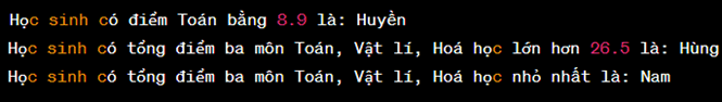 Phân tích và viết chương trình để thực hiện các yêu cầu