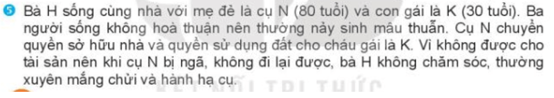 Trong trường hợp 5, bà H có thể phải chịu hậu quả pháp lí như thế nào về hành vi