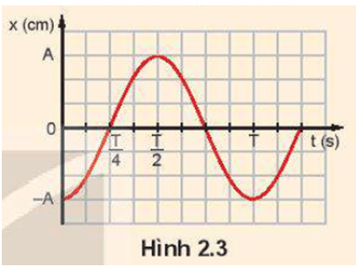 Hình 2.3 là đồ thị dao động điều hoà của một con lắc