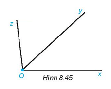 Quan sát Hình 8.45 và đọc tên các góc trong hình vẽ. Với mỗi góc