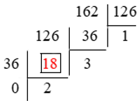 Áp dụng thuật toán Ơ-clit để tìm ƯCLN của: a) 126 và 162; b) 2 268 và 1 260