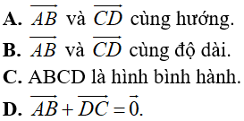 Bài tập trắc nghiệm Hình học 10 | Câu hỏi trắc nghiệm Hình học 10