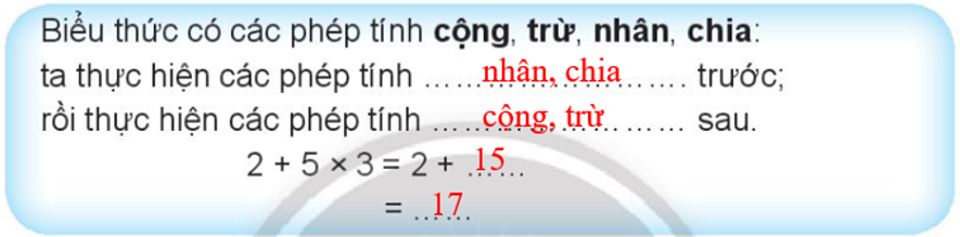 Vở bài tập Toán lớp 3 Tập 1 trang 35 Bài 19: Tính giá trị của biểu thức (tiếp theo) - Chân trời sáng tạo (ảnh 1)