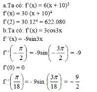 Giải bài tập Toán 11 Đạo hàm cấp hai