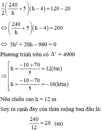 Trắc nghiệm Giải bài toán bằng cách lập phương trình có đáp án