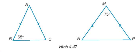 Sách bài tập Toán 7 Bài 16: Tam giác cân. Đường trung trực của đoạn thẳng - Kết nối tri thức (ảnh 1)