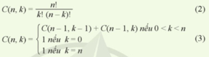 Hai công thức sau đều được sử dụng để tính số cách chọn k phần tử từ n phần tử