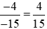 Đưa hai phân số (-4)/(-15) và (-2)/(-90) về dạng hai phân số có mẫu dương