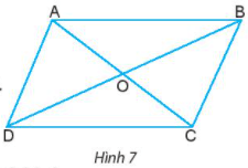 Cho hình bình hành ABCD như Hình 7. Hãy đo rồi so sánh cạnh AB và CD