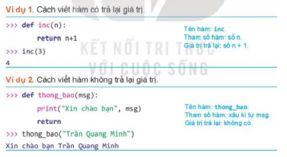 Tin học 10 Bài 26: Hàm trong Python | Kết nối tri thức (ảnh 2)