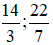 Viết mỗi phân số sau thành hỗn số: 14/3; 22/7