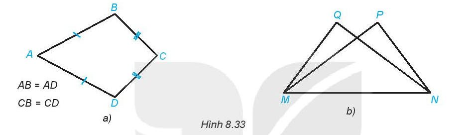 Em hãy đo các đoạn thẳng trong Hình 8.33b rồi đánh dấu giống nhau