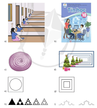 Công thức toán học, dãy số hay hình ảnh nào sau đây được xây dựng mang tính đệ quy?