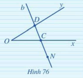 Cho góc xOy và điểm N không nằm trong góc đó. Giả sử đường thẳng b đi qua N