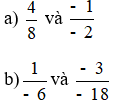 Các cặp phân số sau có bằng nhau không? Vì sao