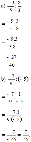 Tính: -9/8 : 8/3