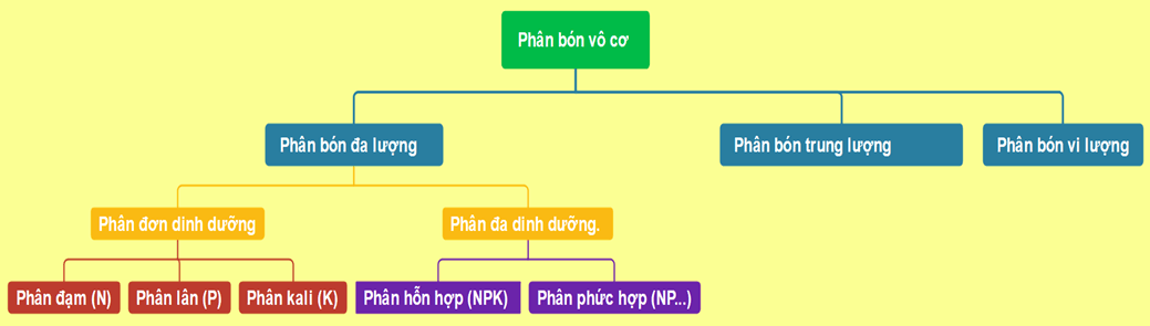 Lập sơ đồ tư duy phân loại phân bón vô cơ