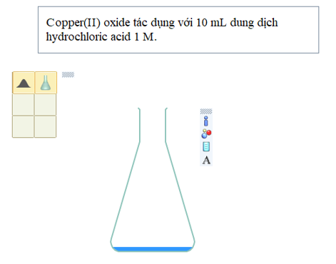 Sử dụng thẻ New để mô phỏng thí nghiệm copper(II) oxide