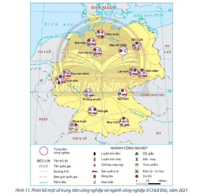 Lý thuyết Địa Lí 11 Chân trời sáng tạo Bài 11: Thực hành: Tìm hiểu sự phát triển công nghiệp của Cộng hòa liên bang Đức