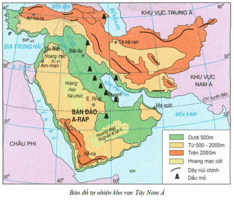 Lý thuyết Địa Lí 11 Kết nối tri thức Bài 15: Vị trí địa lý, điều kiện tự nhiên, dân cư và xã hội khu vực Tây Nam Á