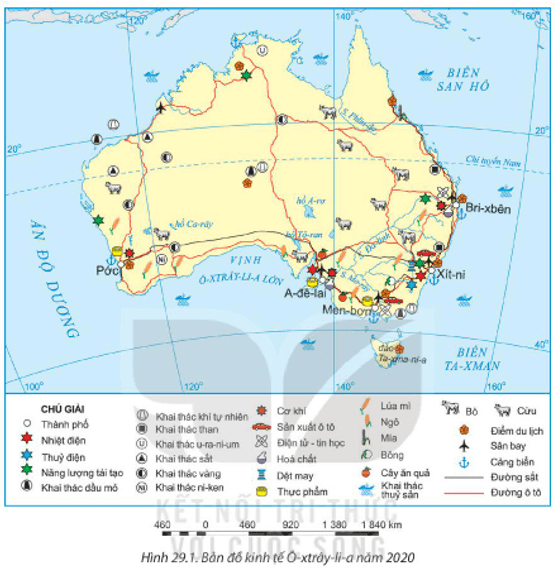 Lý thuyết Địa Lí 11 Kết nối tri thức Bài 29: Thực hành tìm hiểu về kinh tế của Ô-xtrây-li-a