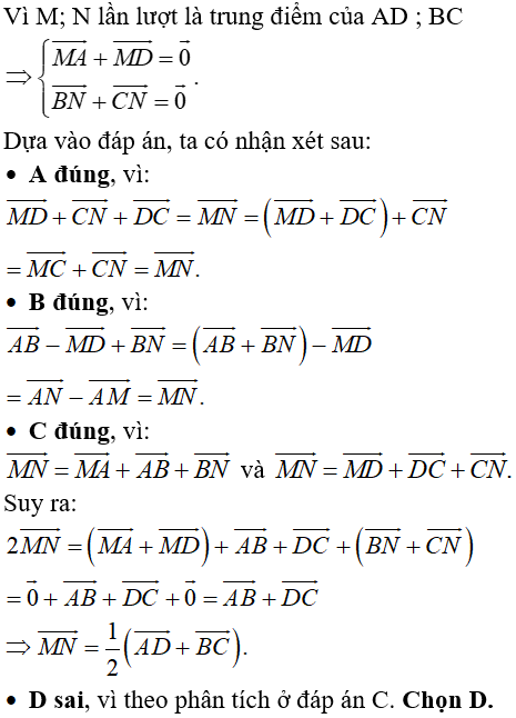 Bài tập trắc nghiệm Hình học 10 | Câu hỏi trắc nghiệm Hình học 10