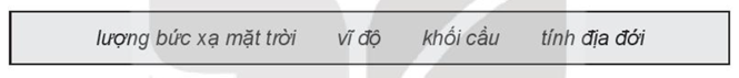 Sách bài tập Địa lí 10 Bài 18: Quy luật địa đới và quy luật phi địa đới - Kết nối tri thức (ảnh 1)