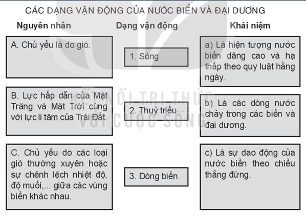 Sách bài tập Địa lí 10 Bài 12: Nước biển và đại dương - Kết nối tri thức (ảnh 1)