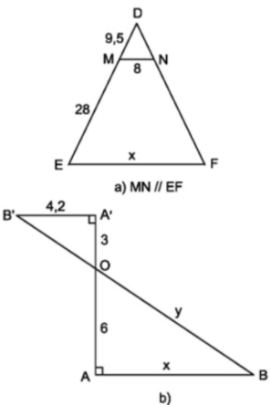 Tính các độ dài x, y trong hình 14 (ảnh 1)